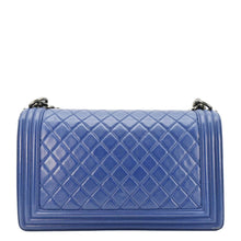 Load image into Gallery viewer, CHANEL Boy Flap Calf Leather Crossbody Bag Blue
