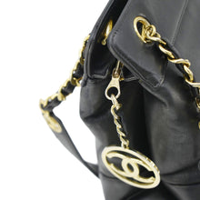 Load image into Gallery viewer, CHANEL Vintage CC Lambskin Leather Chain Shopping Tote Bag Bag Black
