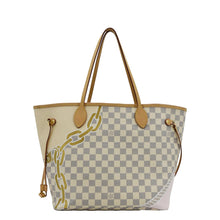 Load image into Gallery viewer, LOUIS VUITTON Neverfull Nautical MM Damier Azur Tote Shoulder Bag White back look
