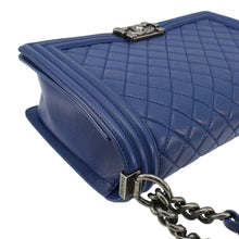 Load image into Gallery viewer, CHANEL Boy Flap Calf Leather Crossbody Bag Blue
