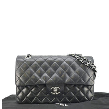 Load image into Gallery viewer, CHANEL Medium Double Flap Lambskin Leather Shoulder Bag Black
