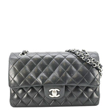 Load image into Gallery viewer, CHANEL Medium Double Flap Lambskin Leather Shoulder Bag Black
