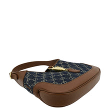 Load image into Gallery viewer, GUCCI Jackie 1961 GG Jacquard Denim Hobo Bag Navy Blue 636706
