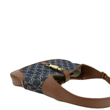 Load image into Gallery viewer, GUCCI Jackie 1961 GG Jacquard Denim Hobo Bag Navy Blue 636706
