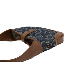 Load image into Gallery viewer, GUCCI Jackie 1961 GG Jacquard Denim Hobo Bag Navy Blue 636706
