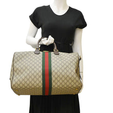 Load image into Gallery viewer, GUCCI Ophidia Carry-on Medium GG Supreme Canvas Duffle Bag Beige 547953
