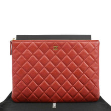 Load image into Gallery viewer, CHANEL Classic O-Case Leather Zip Pouch Red
