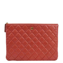 Load image into Gallery viewer, CHANEL Classic O-Case Leather Zip Pouch Red
