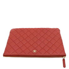 Load image into Gallery viewer, CHANEL Classic O-Case Leather Zip Pouch Red
