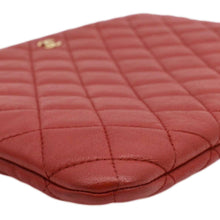 Load image into Gallery viewer, CHANEL Classic O-Case Leather Zip Pouch Red
