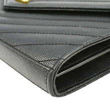 Load image into Gallery viewer, YVES SAINT LAURENT Cassandre Leather Wallet On Chain Crossbody Bag Black
