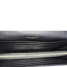 Load image into Gallery viewer, YVES SAINT LAURENT Cassandre Leather Wallet On Chain Crossbody Bag Black
