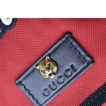 Load image into Gallery viewer, GUCCI Techno Embroidered Canvas Web Backpack Bag Red  450982
