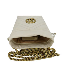 Load image into Gallery viewer, GUCCI GG Marmont Mini Matelasse Chevron Leather Bucket Crossbody Bag Off White 575163
