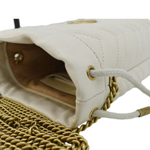 Load image into Gallery viewer, GUCCI GG Marmont Mini Matelasse Chevron Leather Bucket Crossbody Bag Off White 575163
