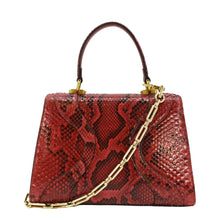 Load image into Gallery viewer, GUCCI Python Osiride  Small Leather Top Handle Shoulder Bag Red 497996
