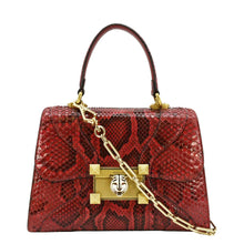 Load image into Gallery viewer, GUCCI Python Osiride  Small Leather Top Handle Shoulder Bag Red 497996
