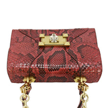 Load image into Gallery viewer, GUCCI Python Osiride  Small Leather Top Handle Shoulder Bag Red 497996
