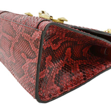 Load image into Gallery viewer, GUCCI Python Osiride  Small Leather Top Handle Shoulder Bag Red 497996
