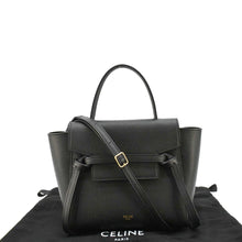 Load image into Gallery viewer, CELINE Nano Belt Grained Calfskin Leather Shoulder Bag Black
