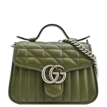 Load image into Gallery viewer, GUCCI GG Marmont Mini Top Handle Crossbody Bag Olive 583571
