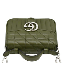 Load image into Gallery viewer, GUCCI GG Marmont Mini Top Handle Crossbody Bag Olive 583571
