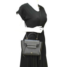 Load image into Gallery viewer, CELINE Nano Belt Grained Calfskin Leather Shoulder Bag Black
