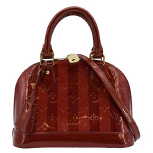 Load image into Gallery viewer, LOUIS VUITTON Rayures Alma BB Vernis Leather Satchel Crossbody Bag Pomme D&#39;Amour
