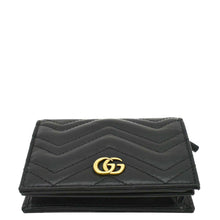 Load image into Gallery viewer, Gucci Marmont GG Matelasse Leather Card Case Wallet Black 466492
