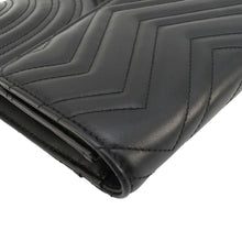 Load image into Gallery viewer, GUCCI GG Marmont Matelasse Chevron Leather Clutch Bag Black 498079
