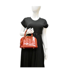 Load image into Gallery viewer, LOUIS VUITTON Rayures Alma BB Vernis Leather Satchel Crossbody Bag Pomme D&#39;Amour
