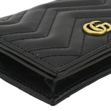 Load image into Gallery viewer, Gucci Marmont GG Matelasse Leather Card Case Wallet Black 466492
