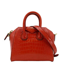 Load image into Gallery viewer, GIVENCHY Antigona Small Crocodile Embossed Leather Shoulder Bag Red
