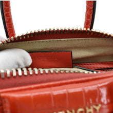 Load image into Gallery viewer, GIVENCHY Antigona Small Crocodile Embossed Leather Shoulder Bag Red
