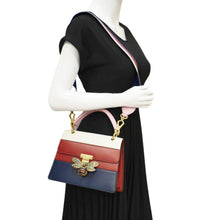 Load image into Gallery viewer, GUCCI Queen Margaret Bee Blind For Love Leather Shoulder Bag Multicolor 456541
