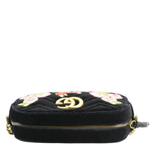 Load image into Gallery viewer, GUCCI GG Marmont Small Matelasse Deer Embroidered Velvet Camera Bag Black 447632
