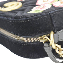 Load image into Gallery viewer, GUCCI GG Marmont Small Matelasse Deer Embroidered Velvet Camera Bag Black 447632
