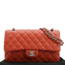 Load image into Gallery viewer, CHANEL Classic Medium Double Flap Quilted Perforated Leather Shoulder Bag Red
