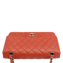 Load image into Gallery viewer, CHANEL Classic Medium Double Flap Quilted Perforated Leather Shoulder Bag Red
