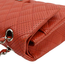 Load image into Gallery viewer, CHANEL Classic Medium Double Flap Quilted Perforated Leather Shoulder Bag Red
