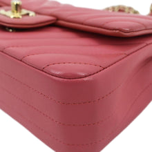 Load image into Gallery viewer, CHANEL Timeless Classic Square Flap Chevron Calfskin Leather Crossbody Bag Pink
