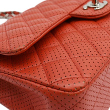 Load image into Gallery viewer, CHANEL Classic Medium Double Flap Quilted Perforated Leather Shoulder Bag Red
