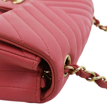 Load image into Gallery viewer, CHANEL Timeless Classic Square Flap Chevron Calfskin Leather Crossbody Bag Pink
