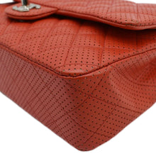 Load image into Gallery viewer, CHANEL Classic Medium Double Flap Quilted Perforated Leather Shoulder Bag Red
