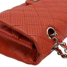 Load image into Gallery viewer, CHANEL Classic Medium Double Flap Quilted Perforated Leather Shoulder Bag Red
