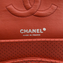 Load image into Gallery viewer, CHANEL Classic Medium Double Flap Quilted Perforated Leather Shoulder Bag Red
