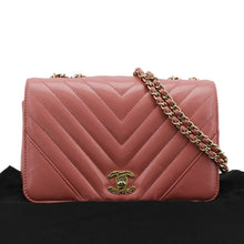 Load image into Gallery viewer, CHANEL Statement Flap Mini Quilted Chevron Crossbody Bag Pink
