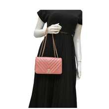 Load image into Gallery viewer, CHANEL Statement Flap Mini Quilted Chevron Crossbody Bag Pink
