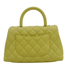 Load image into Gallery viewer, CHANEL CC Coco Flap Caviar Leather Top Handle Shoulder Bag Yellow 24229597
