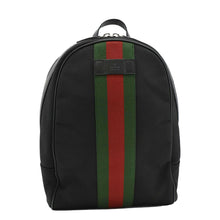 Load image into Gallery viewer, GUCCI Web Stripe Canvas Backpack Black 630918
